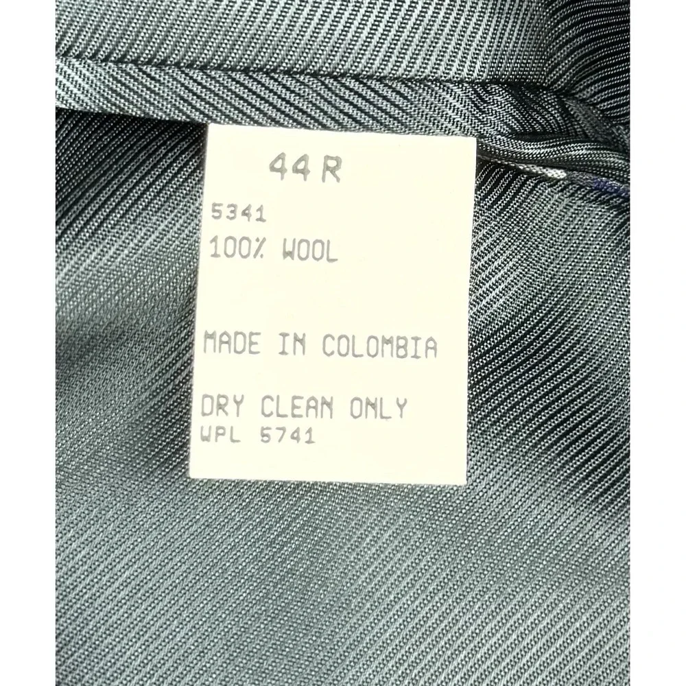 Oscar de la Renta Mens 44R 100% Wool Glen Plaid Sport Coat Blazer Gray Brown